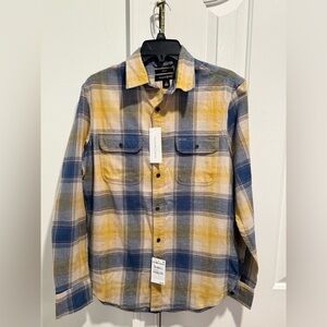Treasure & Bond Yellow and Blue Plaid Shirt